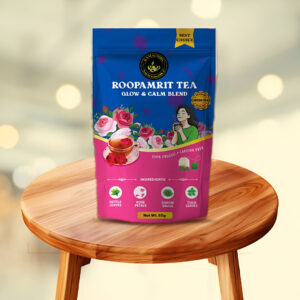 Roopamrit Tea Glow & Calm Blend herbal tea with rose & chamomile